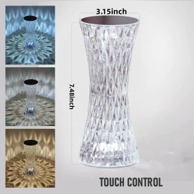 Small Waist Three-color Lighting Table Lamp Bar Party Crystal Lamp USB Rechargeable Lamp 3-color Light Acrylic Atmosphere Light LED Night Light T