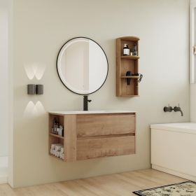 36" Wall-Mounted Bathroom Vanity With Sink and Storage Rack, 2-Soft Close Drawer,00612IMO-05536IMO Combination Cabinet(KD-Packing)
