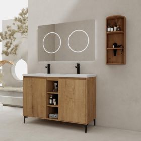 48" Freestanding Bathroom Vanity With Double Sink and Storage Rack, Soft Close Doors,00612IMO-07148IMOX Combination Cabinet(KD-Packing)